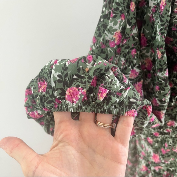 NEW Entro Green/Orchid Floral Maxi Dress Sz Small Flowy - Picture 7 of 7
